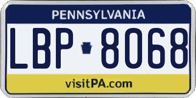 PA license plate LBP8068