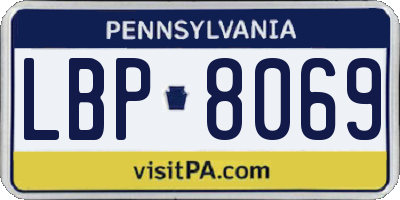 PA license plate LBP8069