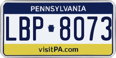 PA license plate LBP8073