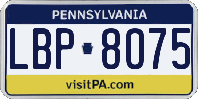 PA license plate LBP8075