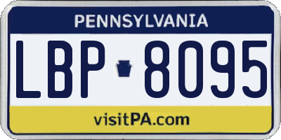 PA license plate LBP8095