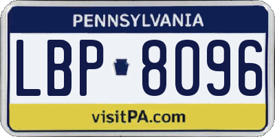 PA license plate LBP8096