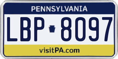 PA license plate LBP8097