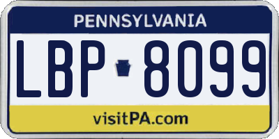 PA license plate LBP8099