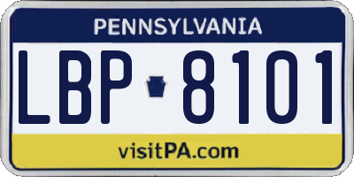 PA license plate LBP8101