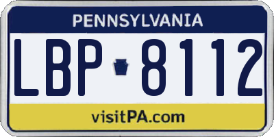 PA license plate LBP8112