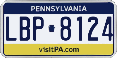 PA license plate LBP8124