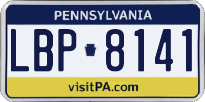 PA license plate LBP8141
