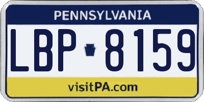 PA license plate LBP8159