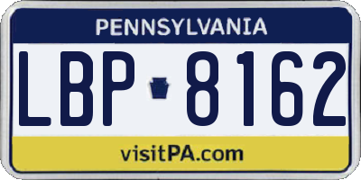 PA license plate LBP8162