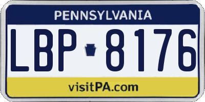PA license plate LBP8176