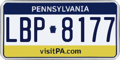 PA license plate LBP8177