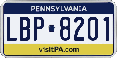 PA license plate LBP8201