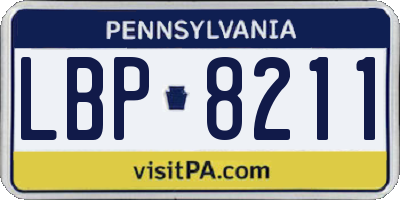 PA license plate LBP8211