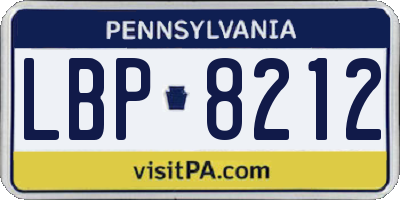 PA license plate LBP8212