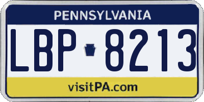 PA license plate LBP8213