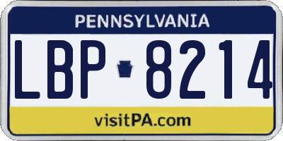 PA license plate LBP8214
