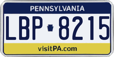 PA license plate LBP8215