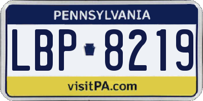 PA license plate LBP8219