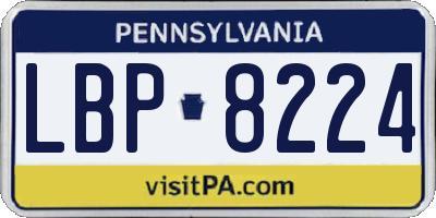 PA license plate LBP8224
