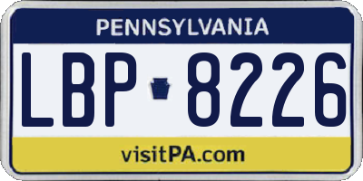 PA license plate LBP8226