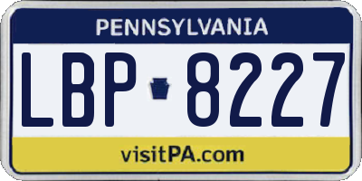 PA license plate LBP8227