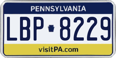 PA license plate LBP8229