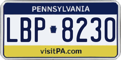 PA license plate LBP8230