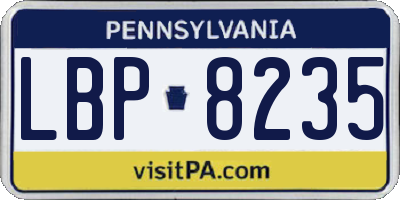 PA license plate LBP8235