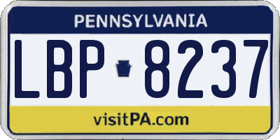 PA license plate LBP8237