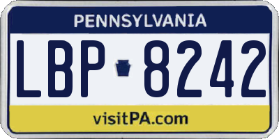 PA license plate LBP8242