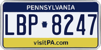 PA license plate LBP8247