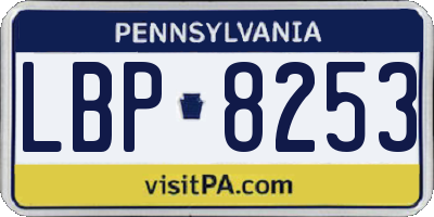 PA license plate LBP8253