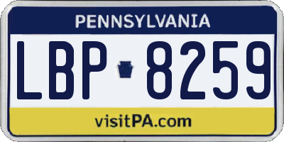 PA license plate LBP8259