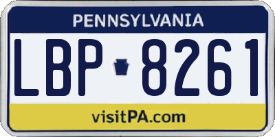 PA license plate LBP8261