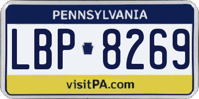 PA license plate LBP8269