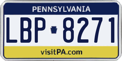 PA license plate LBP8271