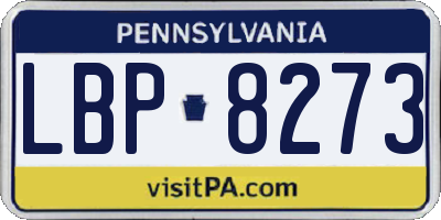 PA license plate LBP8273