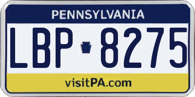 PA license plate LBP8275