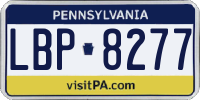 PA license plate LBP8277