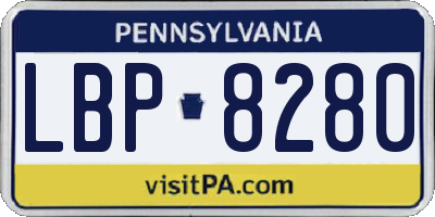 PA license plate LBP8280