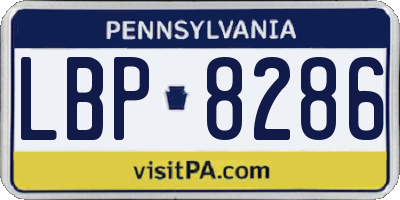 PA license plate LBP8286