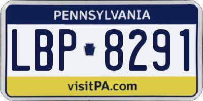 PA license plate LBP8291