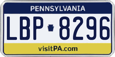 PA license plate LBP8296