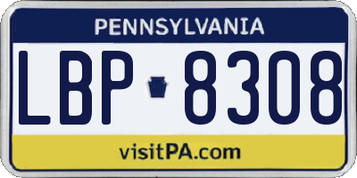 PA license plate LBP8308