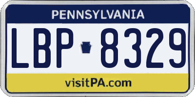PA license plate LBP8329