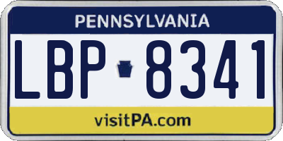 PA license plate LBP8341