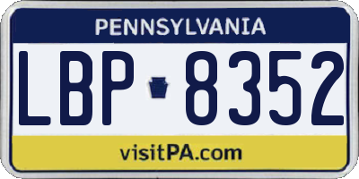 PA license plate LBP8352