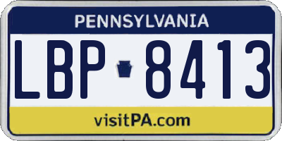 PA license plate LBP8413