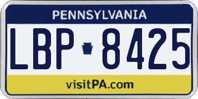 PA license plate LBP8425